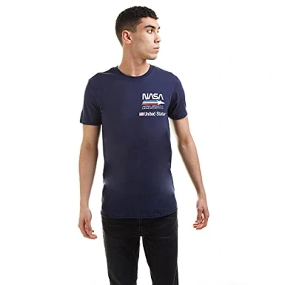 Imagen de Nasa Plane Aeronautics Camiseta, Azul (Navy Navy), L para Hombre