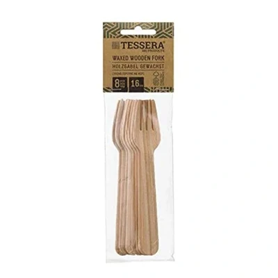 Imagen de Tessera Bio Products QA4160FWFSC Tenedores de madera (16 cm longitud, 8 unidades)