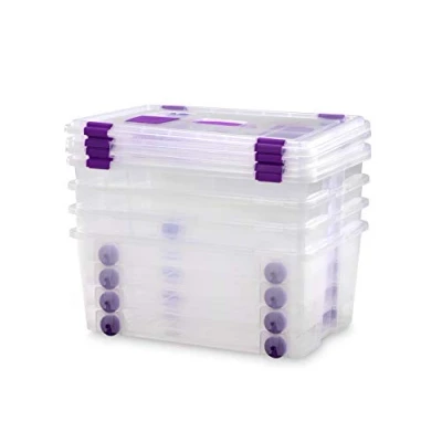 Imagen de TODO HOGAR Caja Plástico Almacenaje Grandes Multiusos con Asa y Ruedas Medidas 585 x 390 250 Capacidad de 42 litros (4)