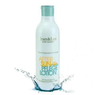Imagen de Jean &amp; Len Loción After Sun, alivia y refresca la piel, con aloe vera vitamina E, hasta 24h de hidratación para pieles estresadas por el sol, sin parabenos ni siliconas, Après Sun vegano, 250 ml