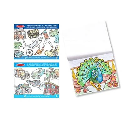 Imagen de Melissa &amp; Doug Pack de 3 Libros gigantes para colorear animales, deportes y vehículos, Juegos creativos, Arte Artesanía, Libro actividades, Pasatiempos niñas niños 4 5 6 7 años