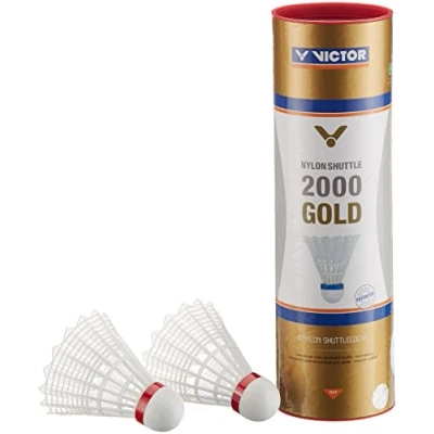 Imagen de VICTOR Nylon Federball Shuttle 2000 6 unidades, Multicolor (Blanco/Rojo)