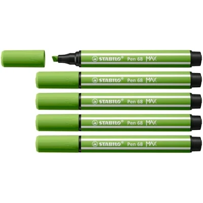 Imagen de STABILO Rotulador Premium punta biselada (1 + 5 mm) Pen 68 MAX Caja de Color Verde Claro