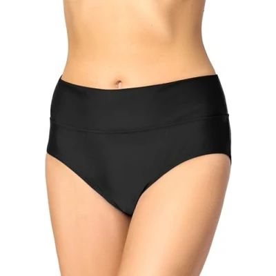 Imagen de Merry Style Bragas para Mujer Culote de Bikini Parte Abajo Traje Baño Pantalones Cortos natación Tangas Braguitas Cintura Media Mujeres MSVR5 (Negro (9240), 42)