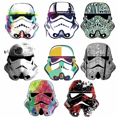 Imagen de Pegatinas reutilizables Star Wars Artistic Cabezas de Storm Trooper