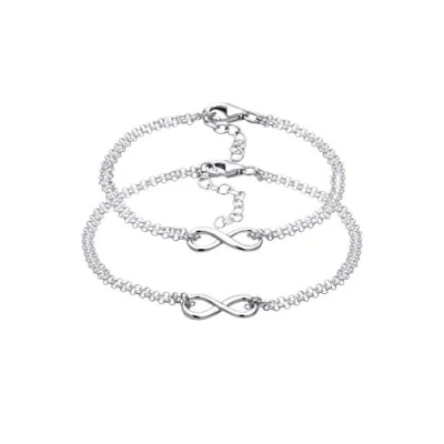 Imagen de Elli 2 PACK Infinity Pulsera silvercoloured, Mujer, Talla: 16, Silver coloured