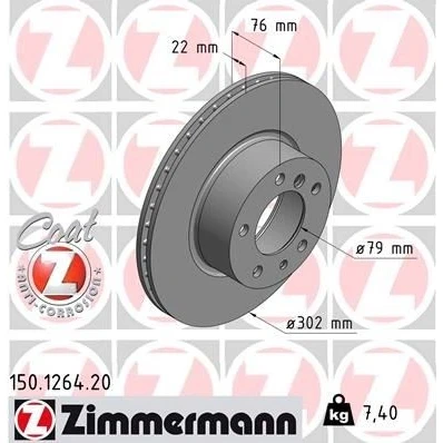 Imagen de Disco de freno ZIMMERMANN 150.1264.20
