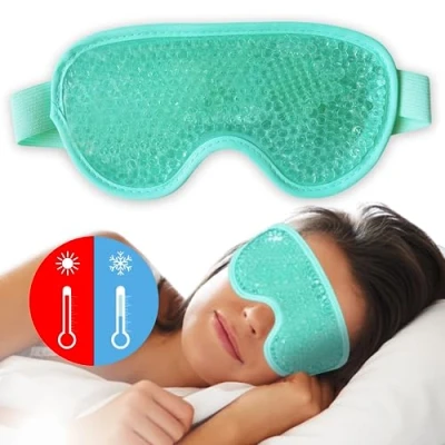 Imagen de Vidaprime Antifaz Gel Frío y Calor para Ojos CANSADOS e HINCHADOS Máscara Cara ANTIOJERAS Secos con de REUTILIZABLE