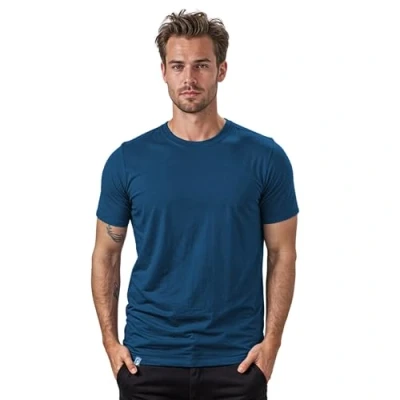 Imagen de ALPIN LOACKER Camisetas Manga Corta Hombre de 100% Lana Merino, Camiseta termica Hombre, para Deporte, Trekking, Gym, Esquí, Azul S