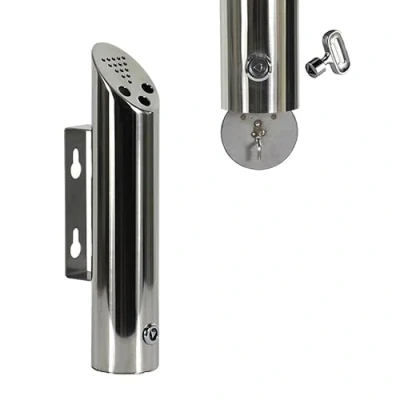 Imagen de Ceniceros para exterior Papeleras de acero inoxidable con llave Cenicero pared