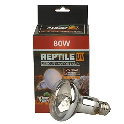 Imagen de Lucky Herp Bombilla de vapor mercurio UVA UVB, 80 W, rosca E27, transparente