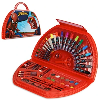 Imagen de Marvel Maletín Pinturas para Niños Estuche Completo con Rotuladores Ceras y Lápices de Colores 40+ Pzs Material Escolar Spiderman Juguetes Niño Regalos