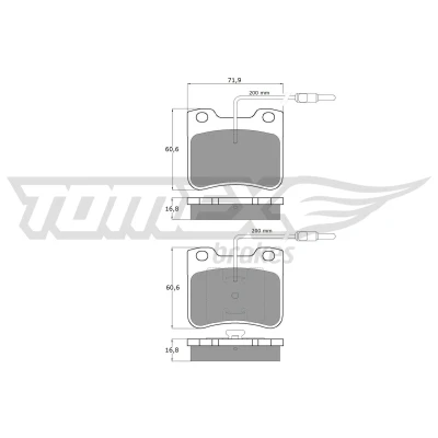 Imagen de TOMEX brakes TX 11 97 Juego de pastillas freno Eje delantero con contacto avisador desgaste CITROËN: Saxo Hatchback, AX