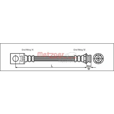 Imagen de METZGER 4113524 Latiguillos de Freno 347 3/8&quot; 24 JEEP: Cherokee II