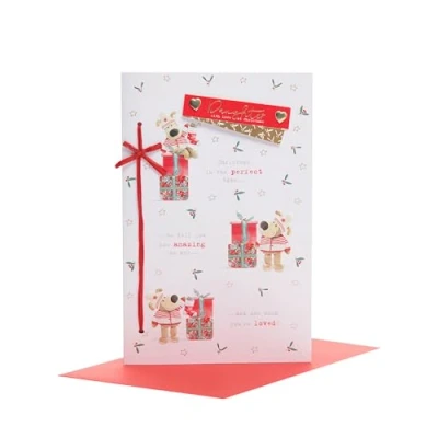 Imagen de Boofle Tarjeta de felicitación Navidad adornada con texto en inglés Daughter With Love