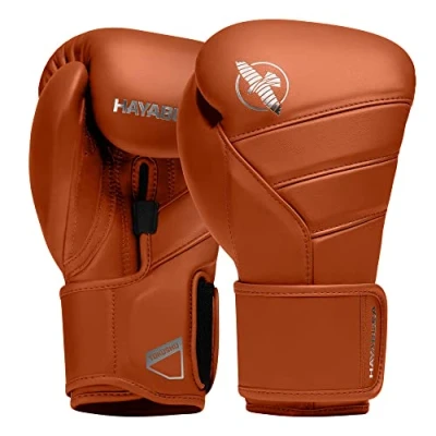 Imagen de Hayabusa T3 Kanpeki Guantes de Boxeo Cuero para Hombres y Mujeres Entrenamiento Sparring con Bolsa Pesada Trabajo Manoplas, Color Naranja Arcilla, 16 oz