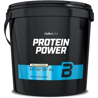 Imagen de BioTechUSA Protein Power Alto Contenido en Proteínas, Sin Azúcar, Lactosa, Gluten Con Creatina Añadida, 4 kg, Fresa Plátano