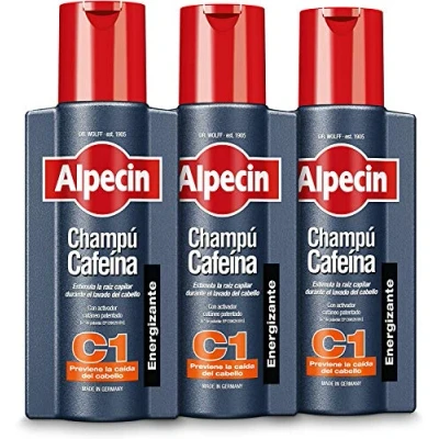 Imagen de Alpecin Caffeine Shampoo C1 3x 250 ml Champu anticaida hombre y con cafeina Tratamiento para la caida del cabello Anti Hair Loss Treatment Men