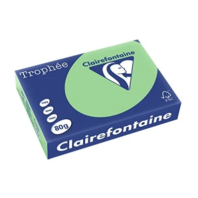 Imagen de Clairefontaine Resma de papel, 80 gr/m², 500 hojas, Verde Natural, A4 (21 x 29.7 cm)