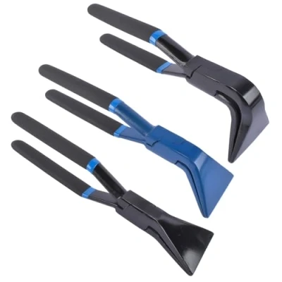 Imagen de 3 piezas Juego de alicates para Doblar Chapa 0, 45 y 90, Alicate ancho la boca 60 mm Herramienta probada techado (azul negro) Hopzty