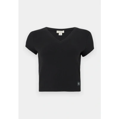 Imagen de Calvin Klein Jeans Woven Label V NECK TEE Camiseta básica, Mujer, Talla: 3XS, Black