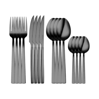 Imagen de BERGNER SOFIA BG, Cubertería de acero inoxidable 16 piezas, Incluye 4 cuchillos, tenedores, cucharas, cucharillas, Acabado plateado