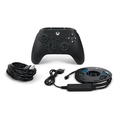 Imagen de Mando con cable PowerA Advantage para Xbox Series XS Lumectra + tira LED RGB Negro