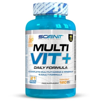 Imagen de MULTI VIT+ Multivitaminas y minerales 120 perlas de alta potencia Complejo vitaminico completo con 21 nutrientes esenciales Multivitaminico para el cansancio, la fatiga aumentar bienestar