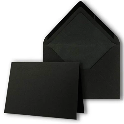 Imagen de Neuser Paper Juego de tarjetas (10 plegables y 10 sobres, 10,5 x 14,8 cm, DIN A6/C6), color negro