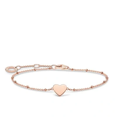 Imagen de THOMAS SABO Pulsera Corazón con Bolas Plata Chapada A1991 415 40 L19V, 16 19 cm, Oro Rosa