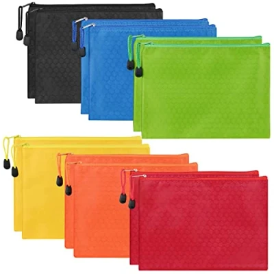 Imagen de 12 Piezas Bolsas de Documentos A5, Carpetas Archivo Cremallera Bolsa Cremallera, Archivos con para Material Oficina Productos Cosméticos