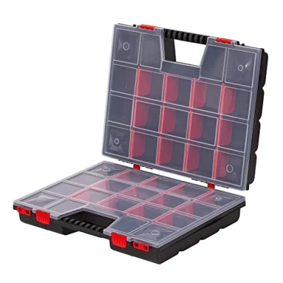 Imagen de MIVOS caja organizadora de doble cara 2 x 20&quot; con compartimentos ajustables, caras, 490 390 130 mm, estable herramientas para taller
