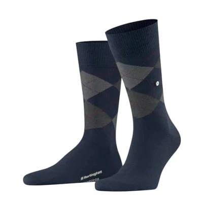 Imagen de Burlington Edinburgh Rautenmuster Argyle CLIP ONE SIZE 4046 Calcetines, Hombre, Talla: 41 46, Marine