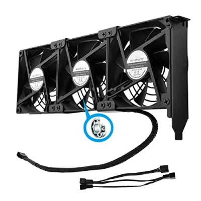 Imagen de euroharry Ventilador de tarjeta gráfica PWM 3 x 92 mm, enfriador soporte PCI GPU, soporta 5V, 7V, 12V, la interfaz sys_fan placa base