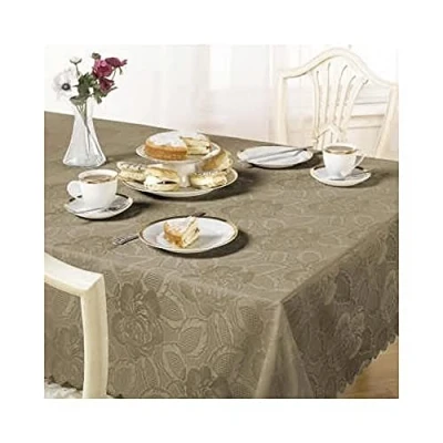 Imagen de Emma Barclay Damask Rose Mantel de Jacquard en Color café, 60 x 84 (152 213 cm), Ovalado