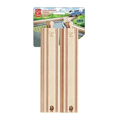 Imagen de Hape Rieles de ferrocarril Largos Madera, 4 Unidades