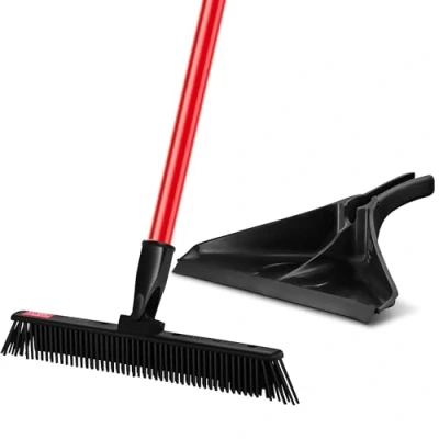 Imagen de Escoba Japonesa de Tyroler Bright Tools Cabeza 30cm Mango Antioxidante 140cm Articulación Nudillo Sistema Capturador Polvo (Kit Negro Goma)