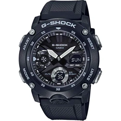 Imagen de Casio Reloj Cuarzo Unisex 49.00mm con dial Análogico Digital Negro y Correa de Rubber Strap GA 2000S 1AER