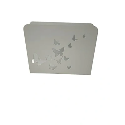 Imagen de King Home Portavistas, diseño de mariposas, 30 x 8 23 cm, color blanco