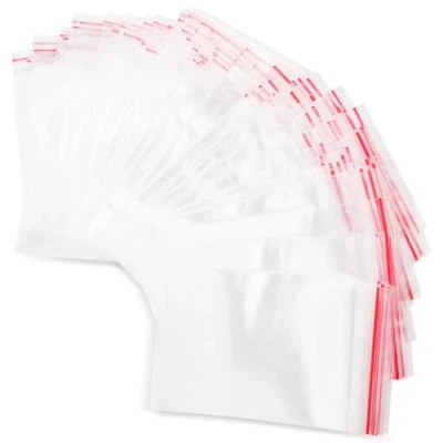 Imagen de Baxcdyswe 200 PCS Bolsas Plastico Transparente, 60 x90 mm Cierre Zip Autocierre, Bolsitas, Hermeticas Ziplock Bags Reutilizable Bolsa Almacenamiento Cremaller