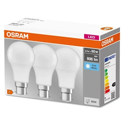Imagen de OSRAM LED BASE CLASSIC a Bombilla , Casquillo B22d 2700 K 8,50 W Equivalente 60W mate Blanco cálido