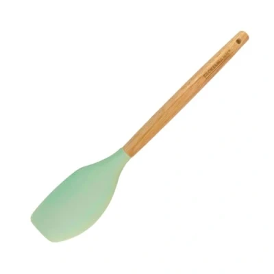 Imagen de Fackelmann Ocean Espátula de Cocina Universal, Silicona con Núcleo Rígido Acero, Mango Antideslizante Madera Certificado FSC, 31x6 cm, Verde Agua, 1 ud.