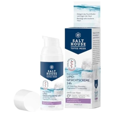 Imagen de Salthouse Crema facial lipídica Terapia del Mar Muerto 24 h con ácidos grasos omega para pieles muy secas y sensibles, también se puede usar como máscara, 50 ml