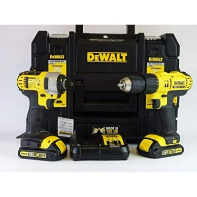 Imagen de DEWALT Taladro inalámbrico XR LI ION de 18 V y destornillador impacto, paquete doble DCZ298S2T