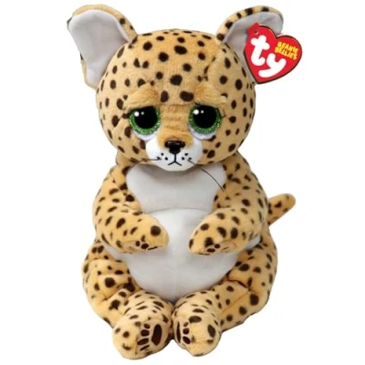 Imagen de Ty Beanie Bellies Lloyd el Guepardo con los Ojos Azules Brillantes, Animales de Peluche Vientre Suave Originales 30 cm T43201