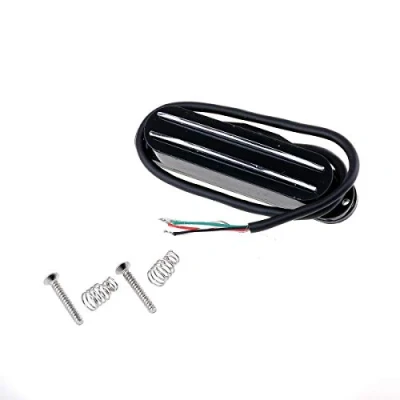 Imagen de Musiclily Dual Hot Rail High Output Guitarra Humbucker Pastilla en Formato Single Coil para Fender Squier Strat, Negro