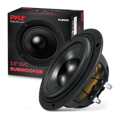 Imagen de Subwoofer de Coche Bobina Voz única 3.5 Pulgadas, 20 vatios a 4 ohmios, Cono Polipropileno con Borde Goma, diseñado para Aplicaciones Audio Personalizadas en automóviles, Camiones,