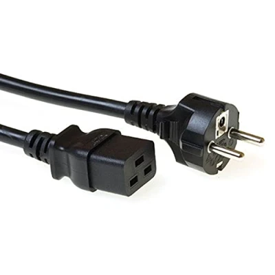 Imagen de ACT Cable de alimentación Toma C19 a Clavija CEE7/7, IEC 60320, 1 m, para SAI y servidores AK5148