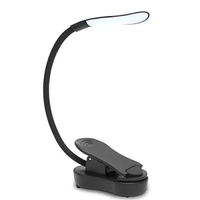Imagen de Anmossi LED Lámpara Escritorio,Luz de Lectura Recargable USB,Luz Libro con Sensor Táctil,7 LEDs,3 Niveles Brillo,360Flexible Lampara Pinza para Lectores Libro,Cama,Tablet,E Reader