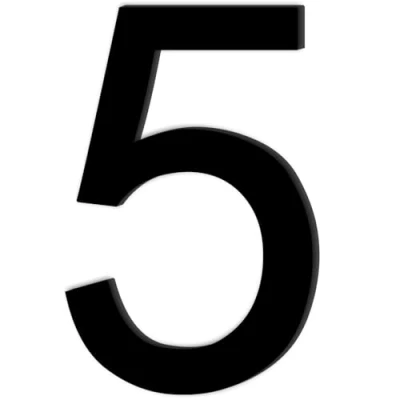 Imagen de Número de Casa Nr.5,Números Adhesivos Altura 10 cm,Números para Casas Acrílico,Numeros Adhesivos,Numero Exterior,para Exteriores,Buzón,Puerta,Patio,Apartamento,Calle,Negro Mate